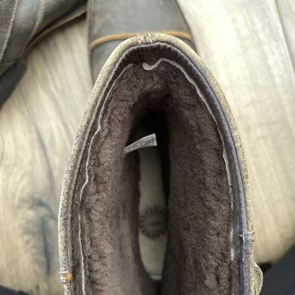 UGG Rockville II Distressed Brown Leather Moto Boot Shearling 3043 Men Size 12
